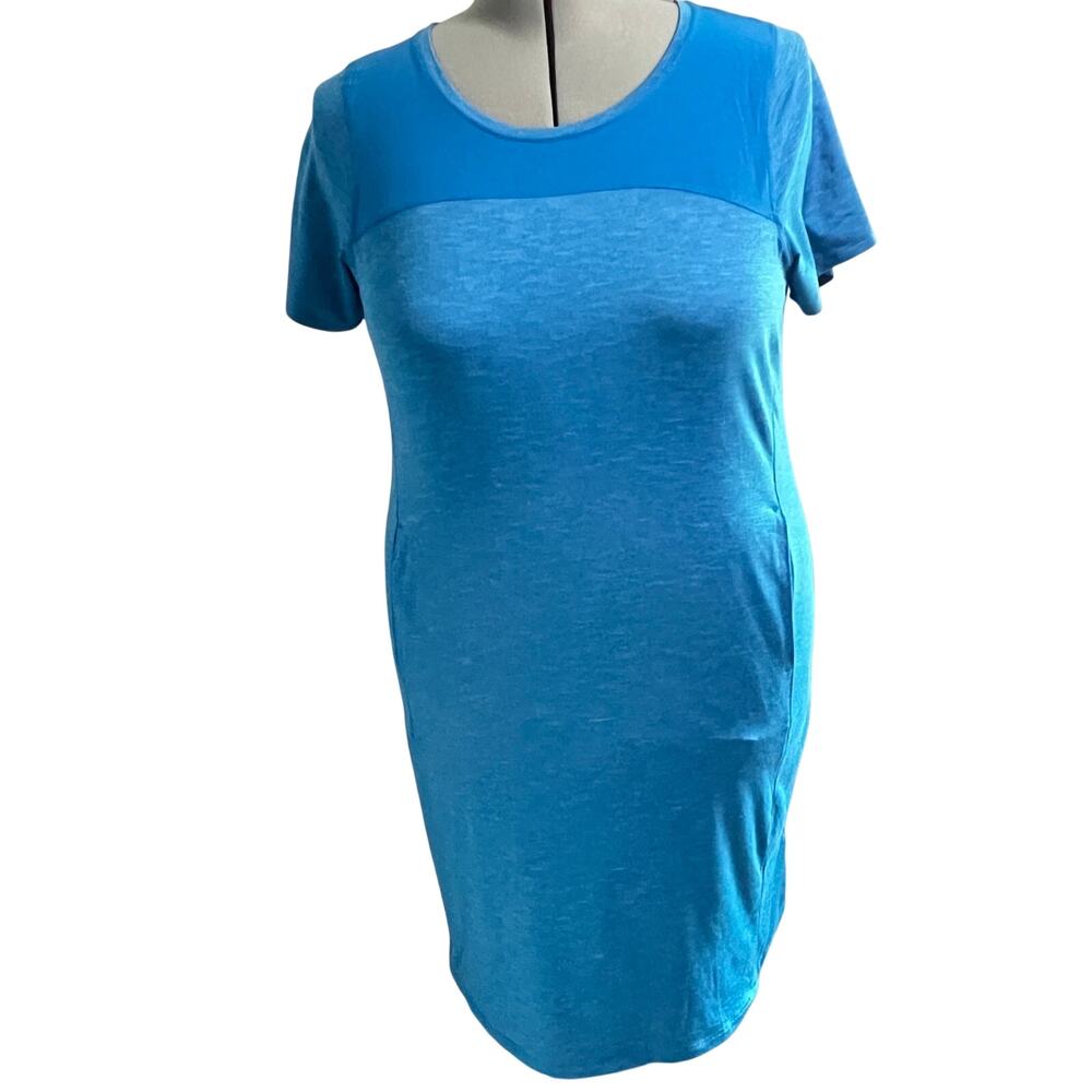 Columbia Place to Place T-shirt Dress Size XL Pockets Blue UPF Sun Protection